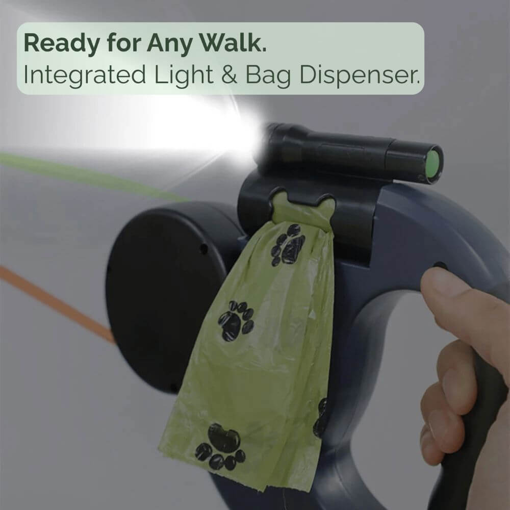 Dual Retractable Dog Leash with LED light