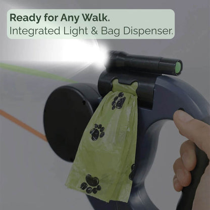 Dual Retractable Dog Leash with LED light