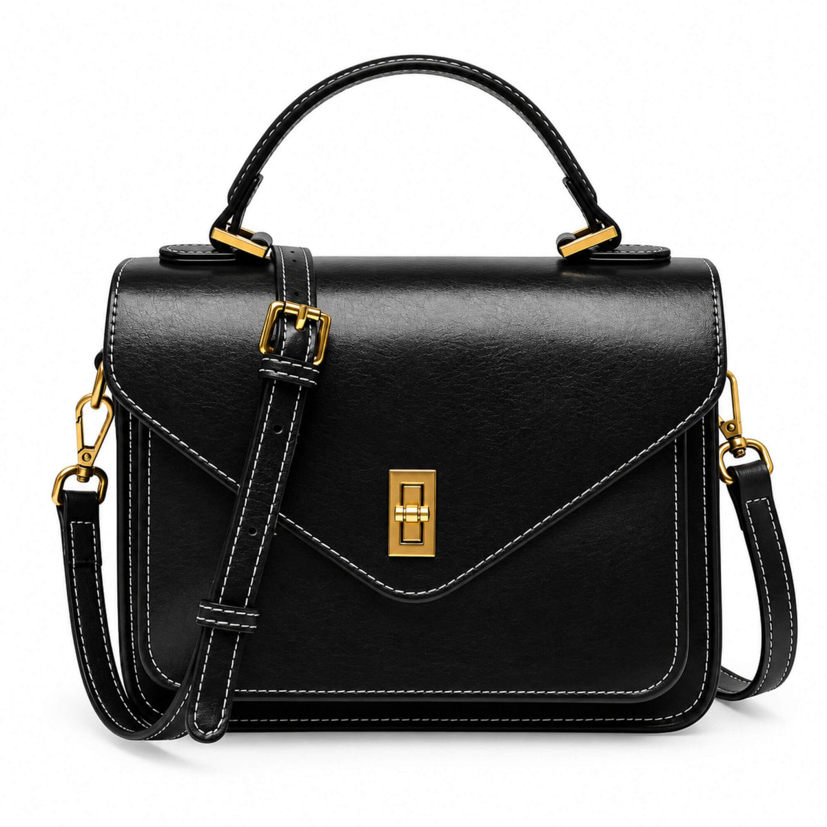 Genuine Leather Satchel Top Handle Bag