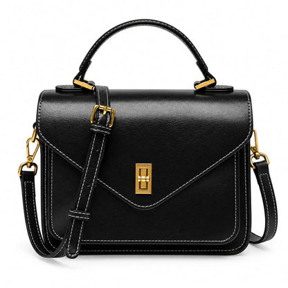 Genuine Leather Satchel Top Handle Bag