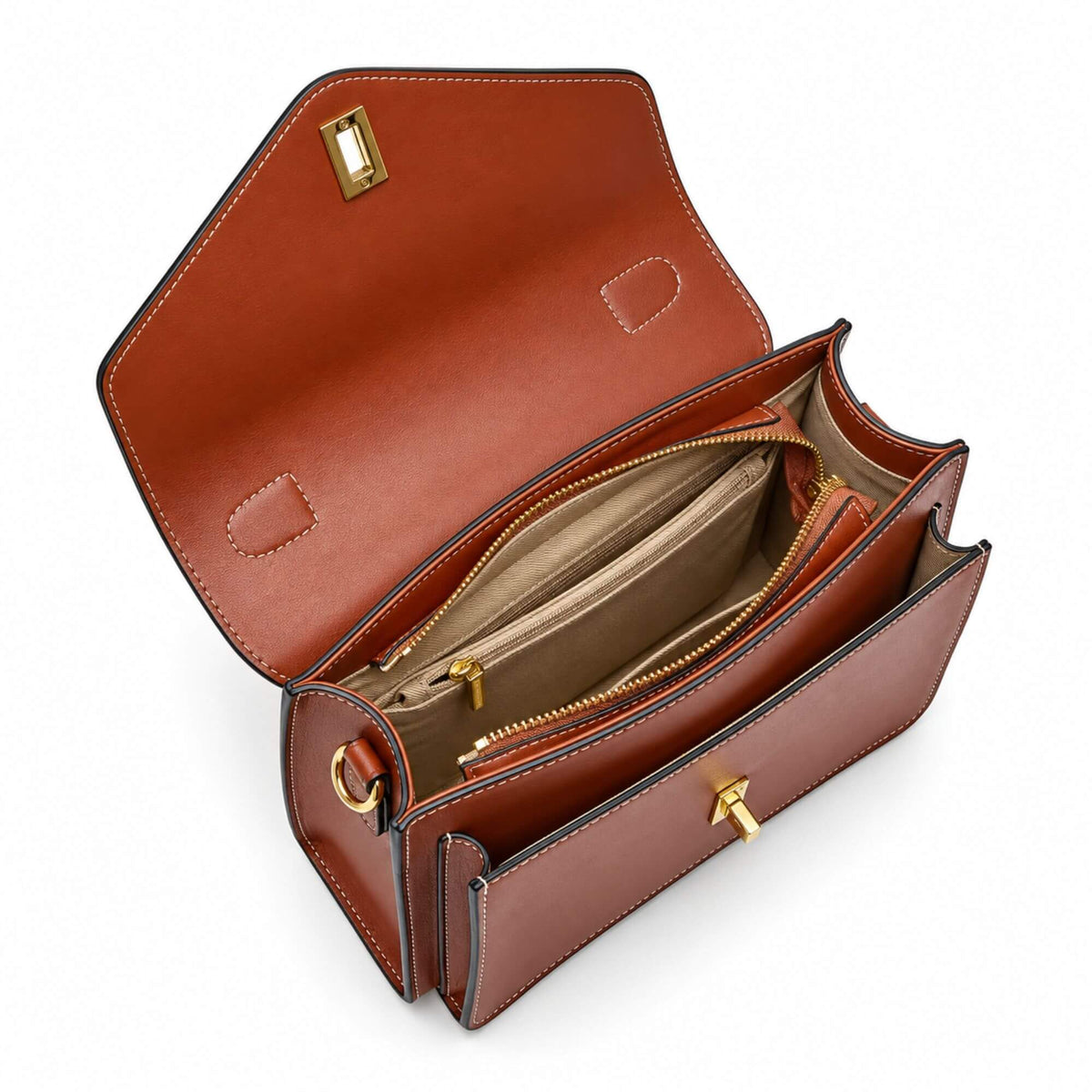 Genuine Leather Satchel Top Handle Bag