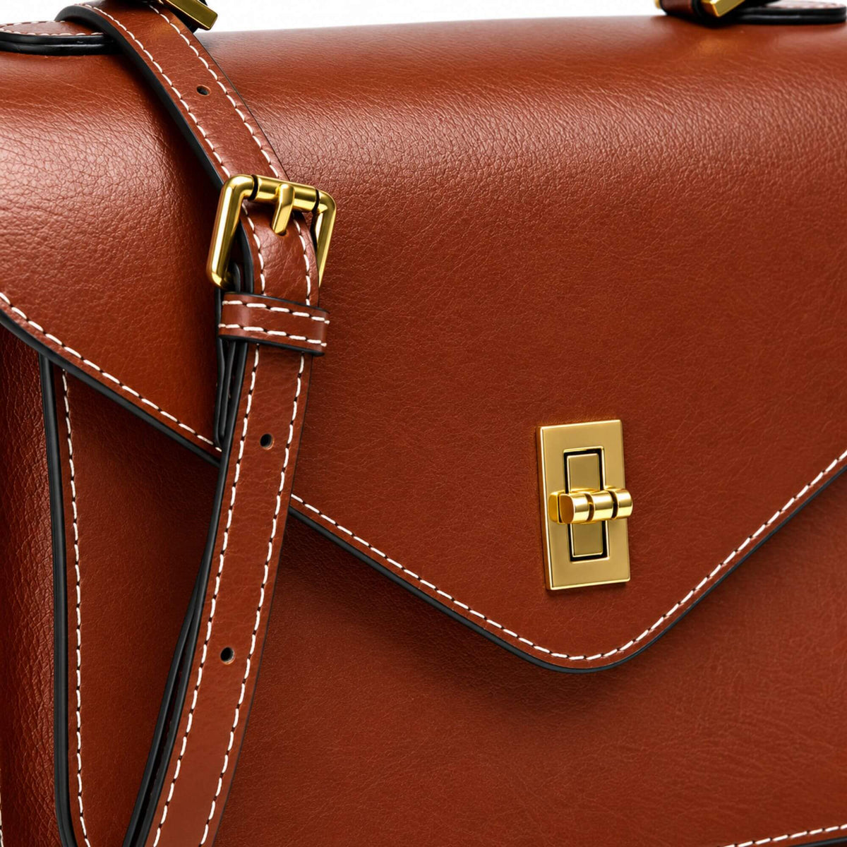 Genuine Leather Satchel Top Handle Bag