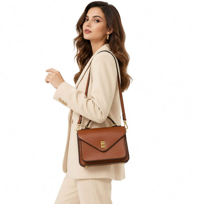 Genuine Leather Satchel Top Handle Bag