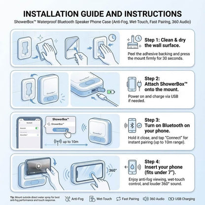 Bluetooth Shower Phone Holder