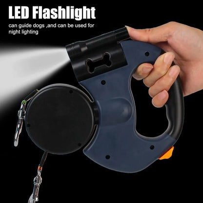 Dual Retractable Dog Leash with LED light