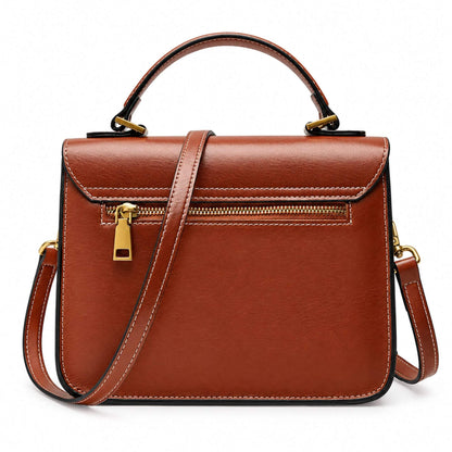 Genuine Leather Satchel Top Handle Bag