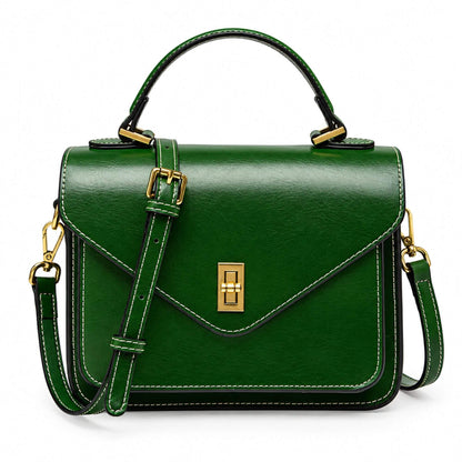 Genuine Leather Satchel Top Handle Bag
